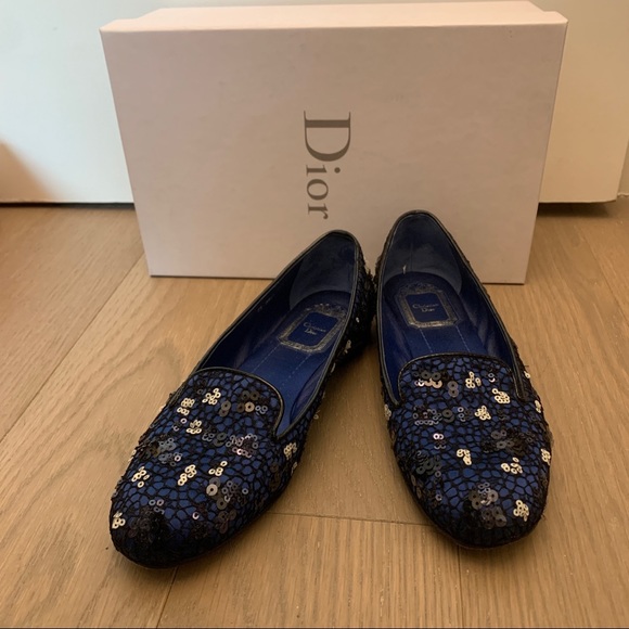 Dior Blue Flats size 35.5 - Picture 1 of 4